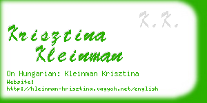 krisztina kleinman business card